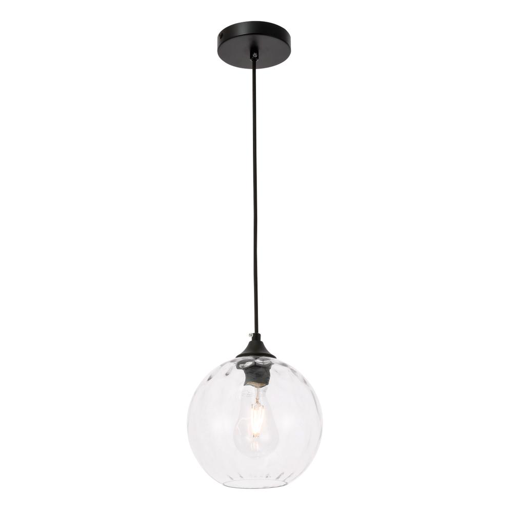 Alt View 9. Living District - Cashel 1 light Black and Clear glass pendant - Black And Clear Glass.