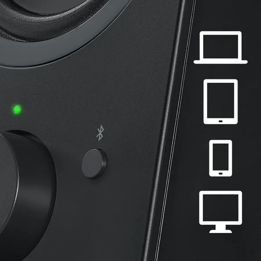 Alt View 6. Logitech - Z207 2.0 Bluetooth Stereo Computer Speakers - Black.