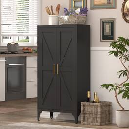 GOODSILO - Adjustable Steel Storage Cabinet with Two Doors and Customizable Shelves for Home and Office Organization - Black
