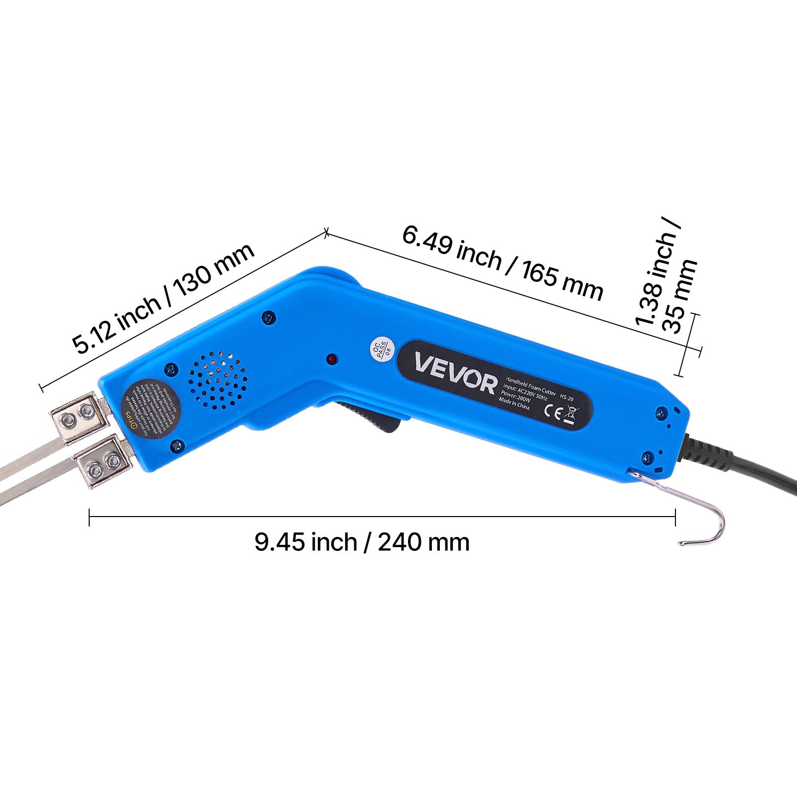 130 mm / 5.12 inch OTIPS

6.49 inch | 165 mm VEVOR Made Power: Input: HarBout 200% WORK Plan bits Cutter HG-20 China CE

/ inch mm 1.38 35

9.45 inch/240 mm