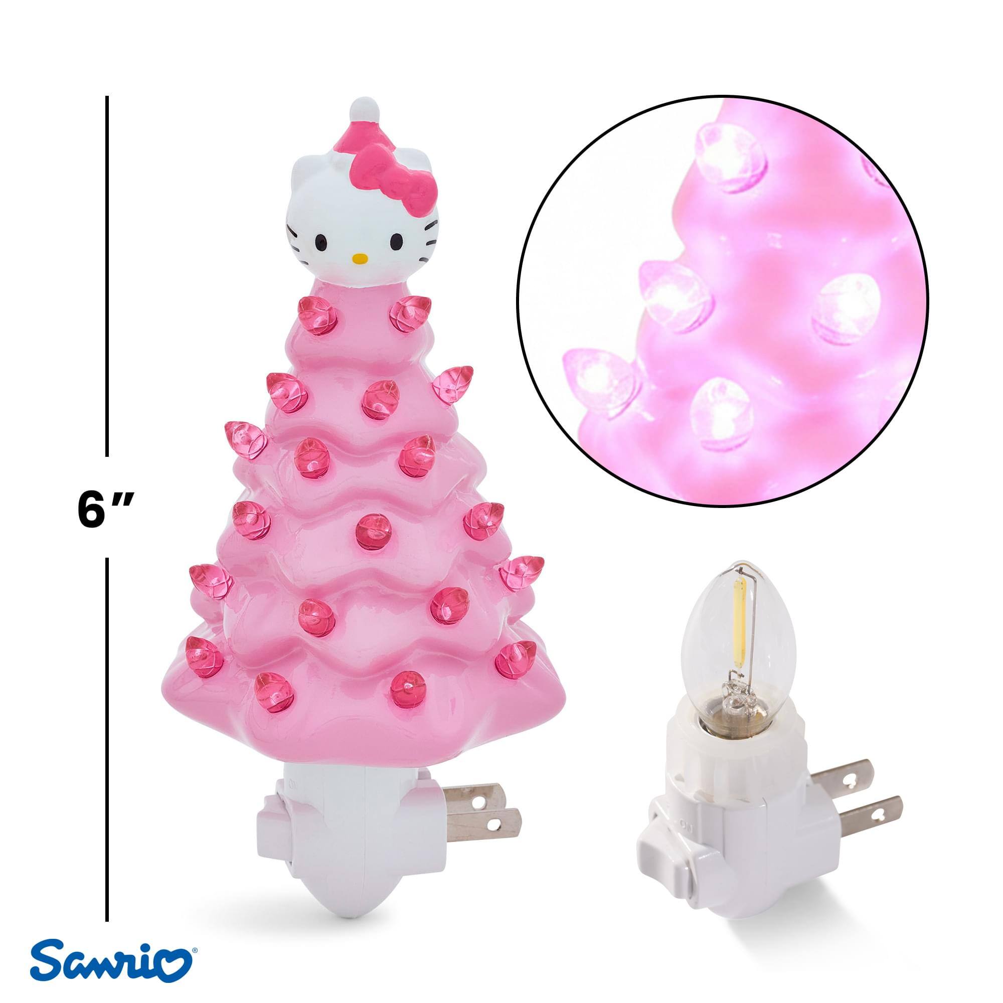 Alt View 10. Ukonic - Sanrio Hello Kitty Pink 6-Inch Ceramic Christmas Tree Plug-In Nightlight - Pink.