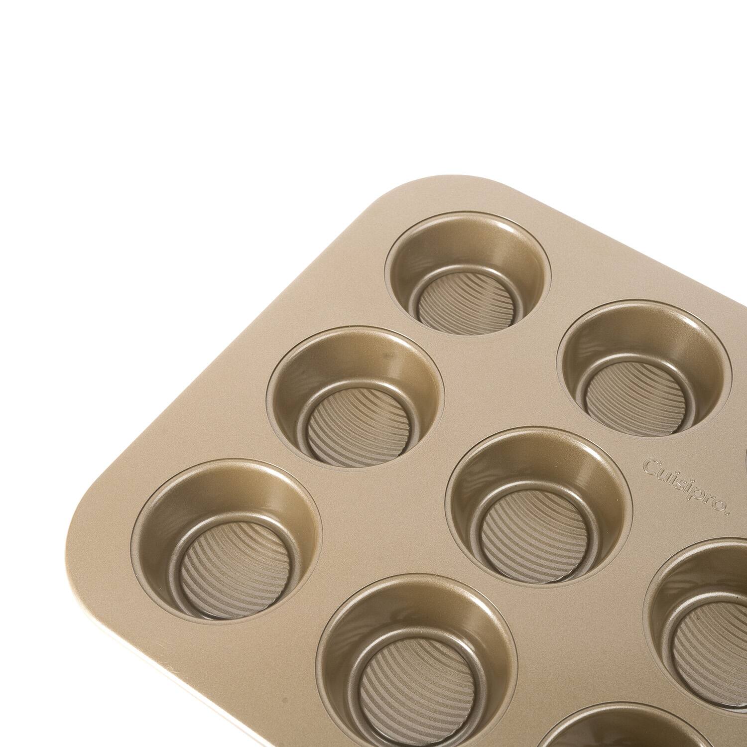 Alt View 3. Cuisipro - 12-Cup Steel Nonstick Muffin Baking Pan - Brown.