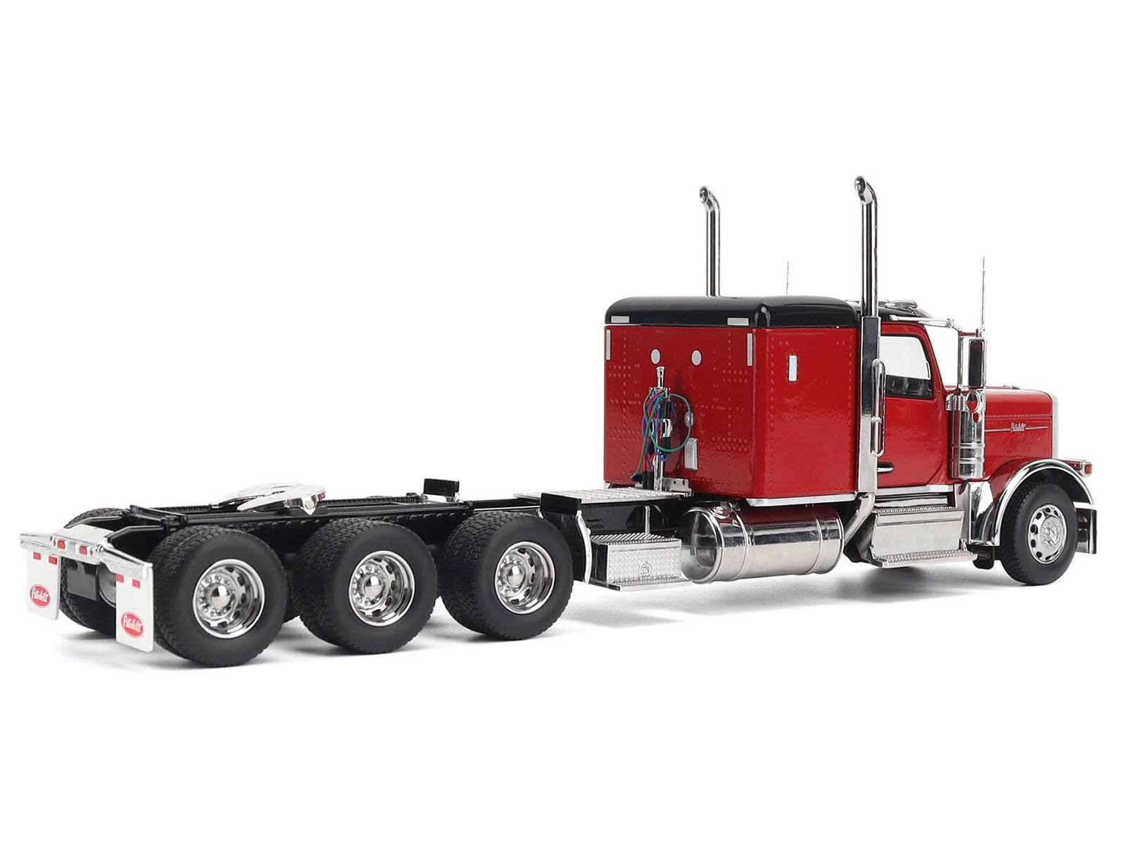 Alt View 2. Diecast Masters - Peterbilt 589 Tridem-Axle Legendary Package Truck Tractor with 58" Sleeper Legendary Red 1/32 Model by Diecast Masters.