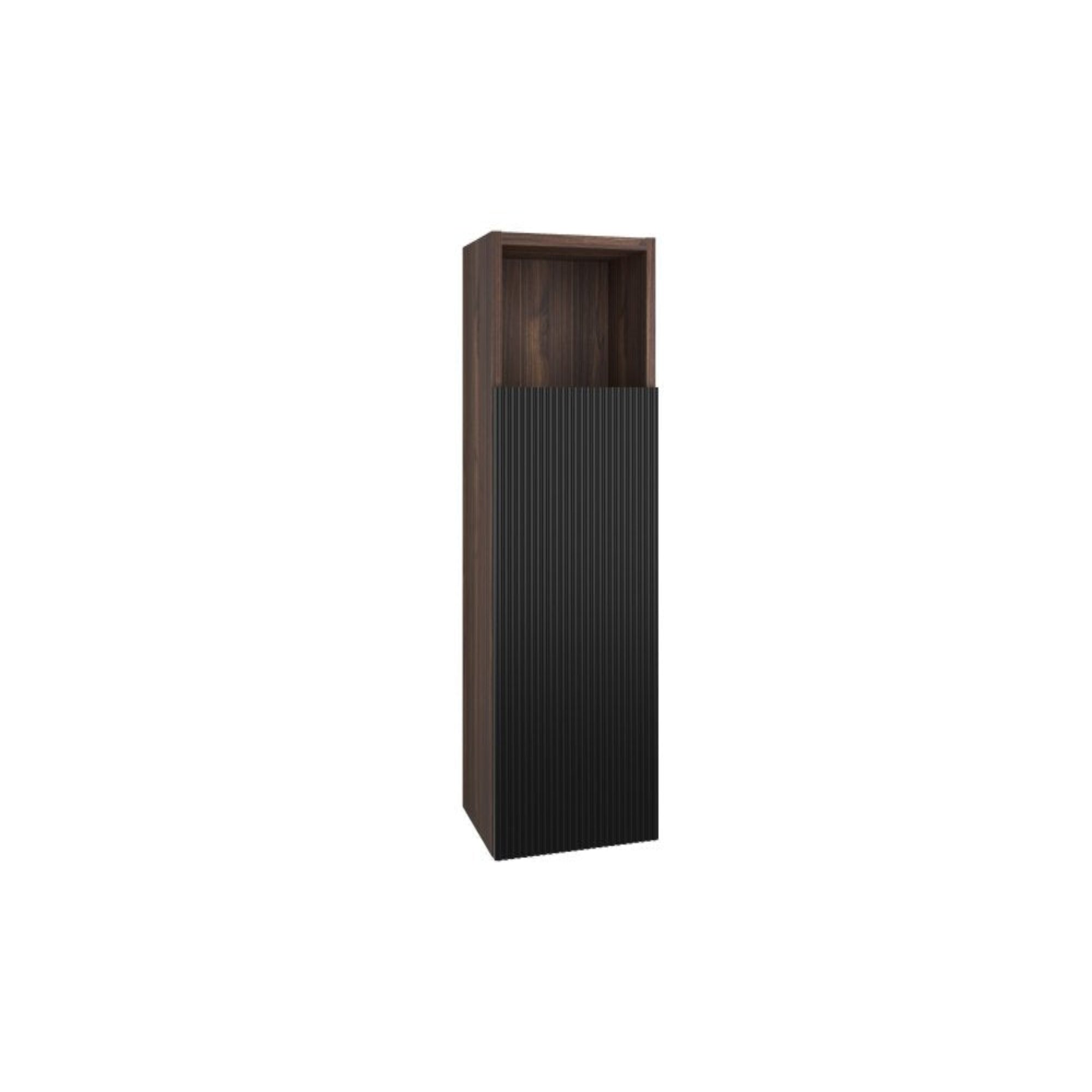 Alt View 5. Boyel Living - Black Walnut Bathroom Floating Side Cabinet Wall Mounted Storage Cabinet for Small Space - Black+Dark Walnut.