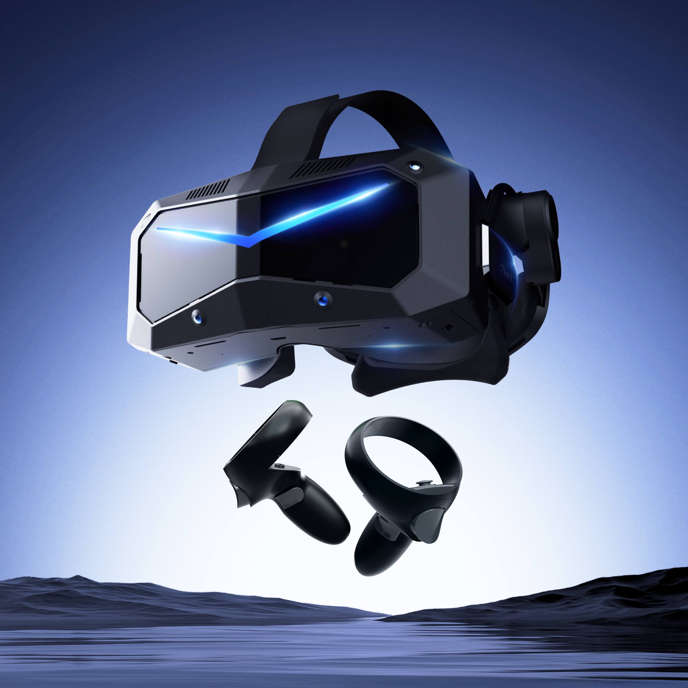 Alt View 1. Pimax - Crystal Super PCVR Headset - 50 PPD, 3840x3840 per eye Ultra-clear Resolution - 127° HFOV - Subscription Required - Black.
