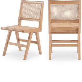 Meridian Furniture - Preston Natural Wood Dining Side Chair, Set of 2 - Brown