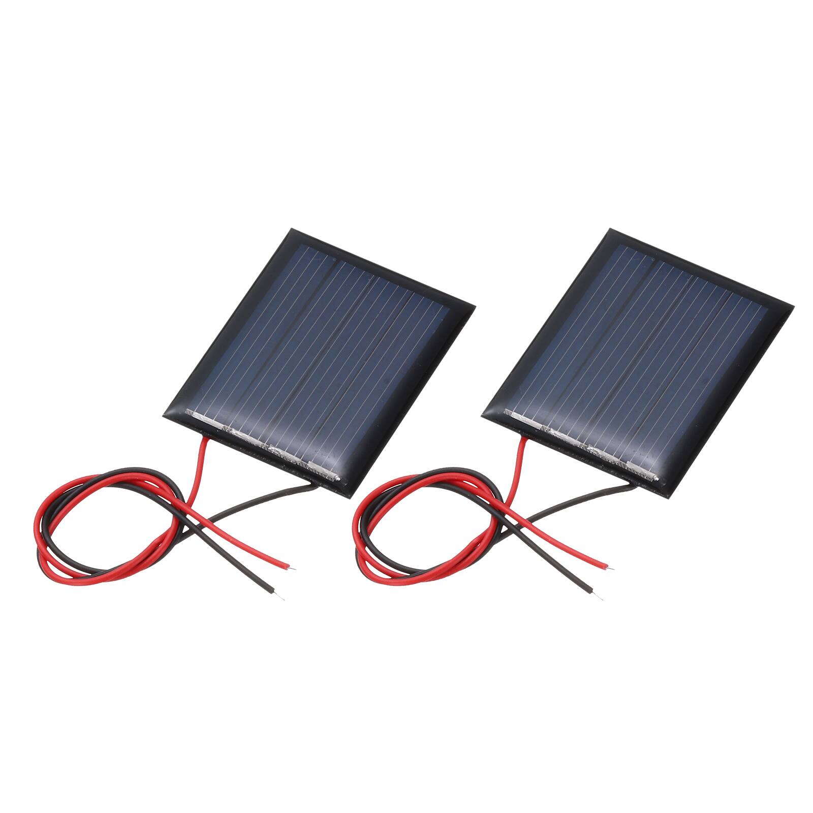 Front. Unique Bargains - 2pcs 2V 0.12W 60mA Mini Solar Panels, Polycrystalline Solar Cell with Cable for DIY Toy Charger - Black.
