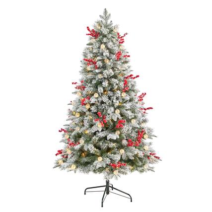 Front. BreeBe - 6' Christmas Tree w/200 LED 50 Globe Lights and 906 Lvs - Multicolor.