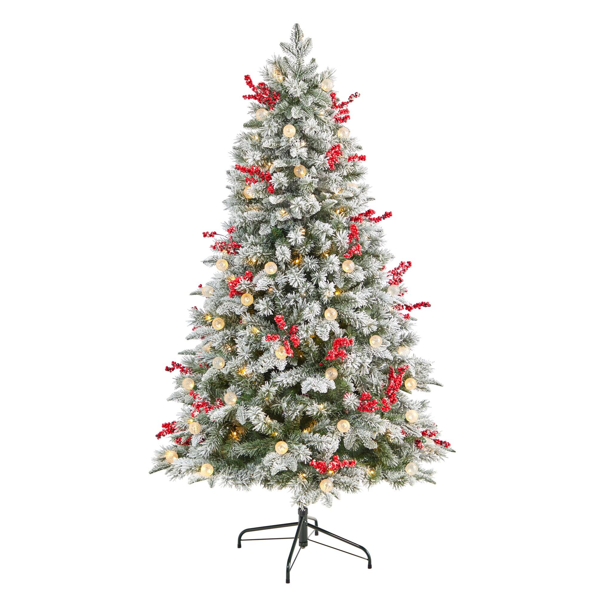 Front. BreeBe - 6' Christmas Tree w/200 LED 50 Globe Lights and 906 Lvs - Multicolor.
