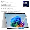 HP - Upgraded - OmniBook 7 Flip 2-in-1 16" WUXGA Touch Laptop - Copilot+PC - Intel Core Ultra 7 258V - 32GB RAM - 2TB SSD - Win 11Pro - Silver