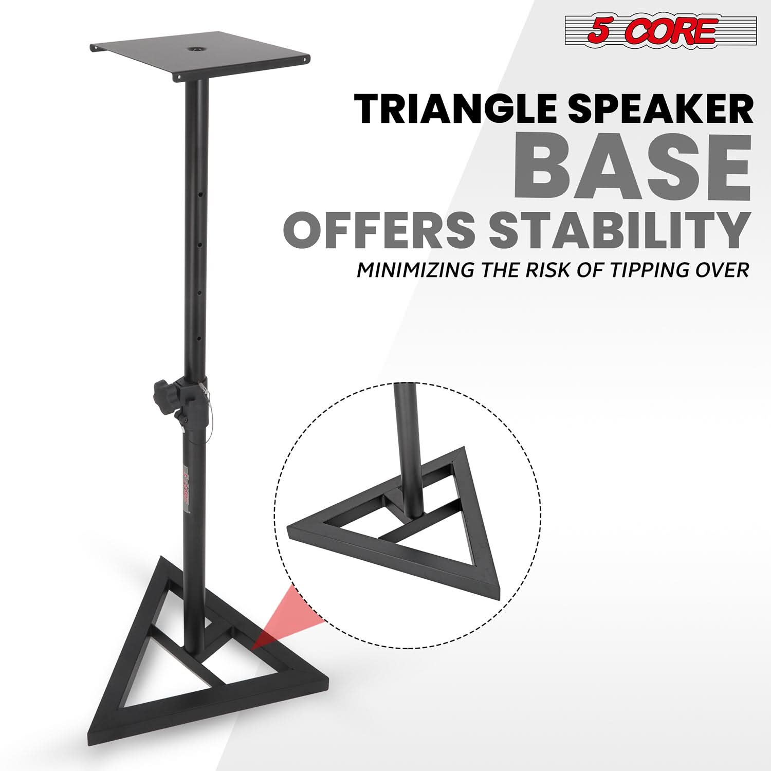 5 CORE Speaker Stand Height Adjustable PA DJ Studio Monitor Stands w ...