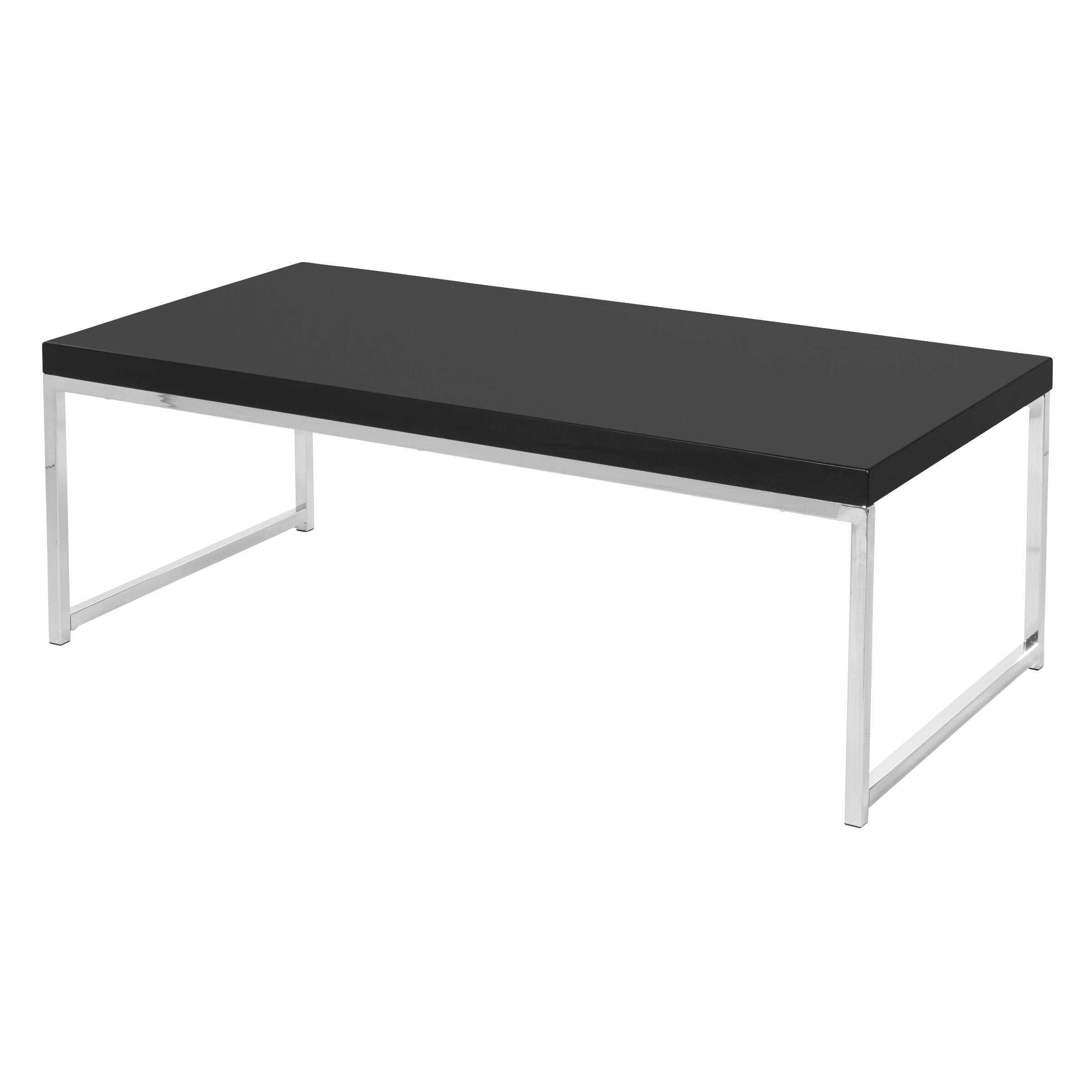 Alt View 1. OSP Home Furnishings - Wall Street Coffee Table - Black / Chrome Finish.