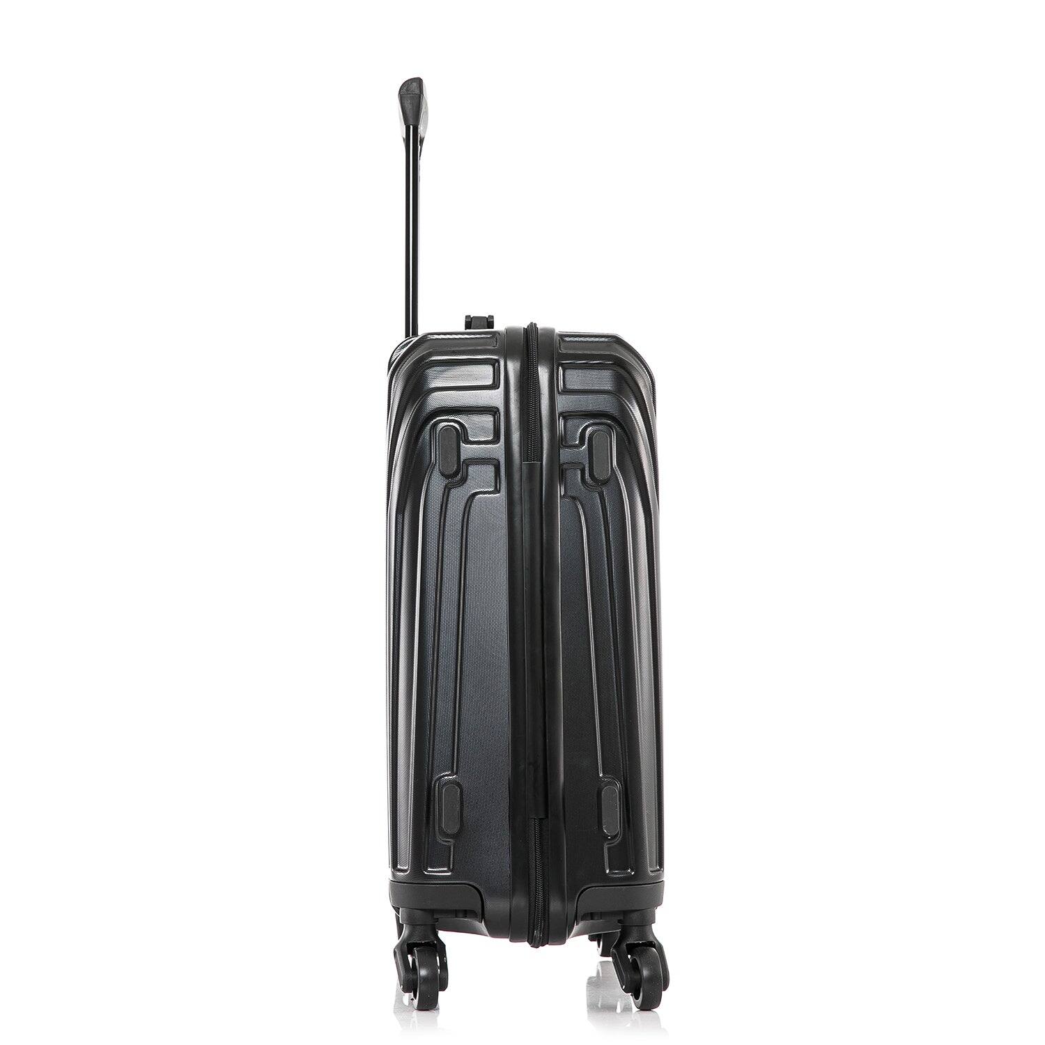 Alt View 3. InUSA - Vasty Lightweight Hardside Spinner Luggage 20" Carry-On - BLACK.