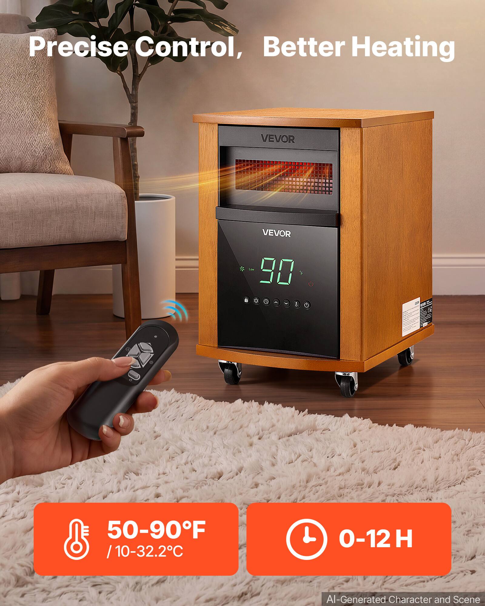 Precise Control, Better Heating

VEVOR

VEVOR 90 a 0 1 G

50-90°F / 10-32.2°C

0-12 H

AI-Generated Character and Scene