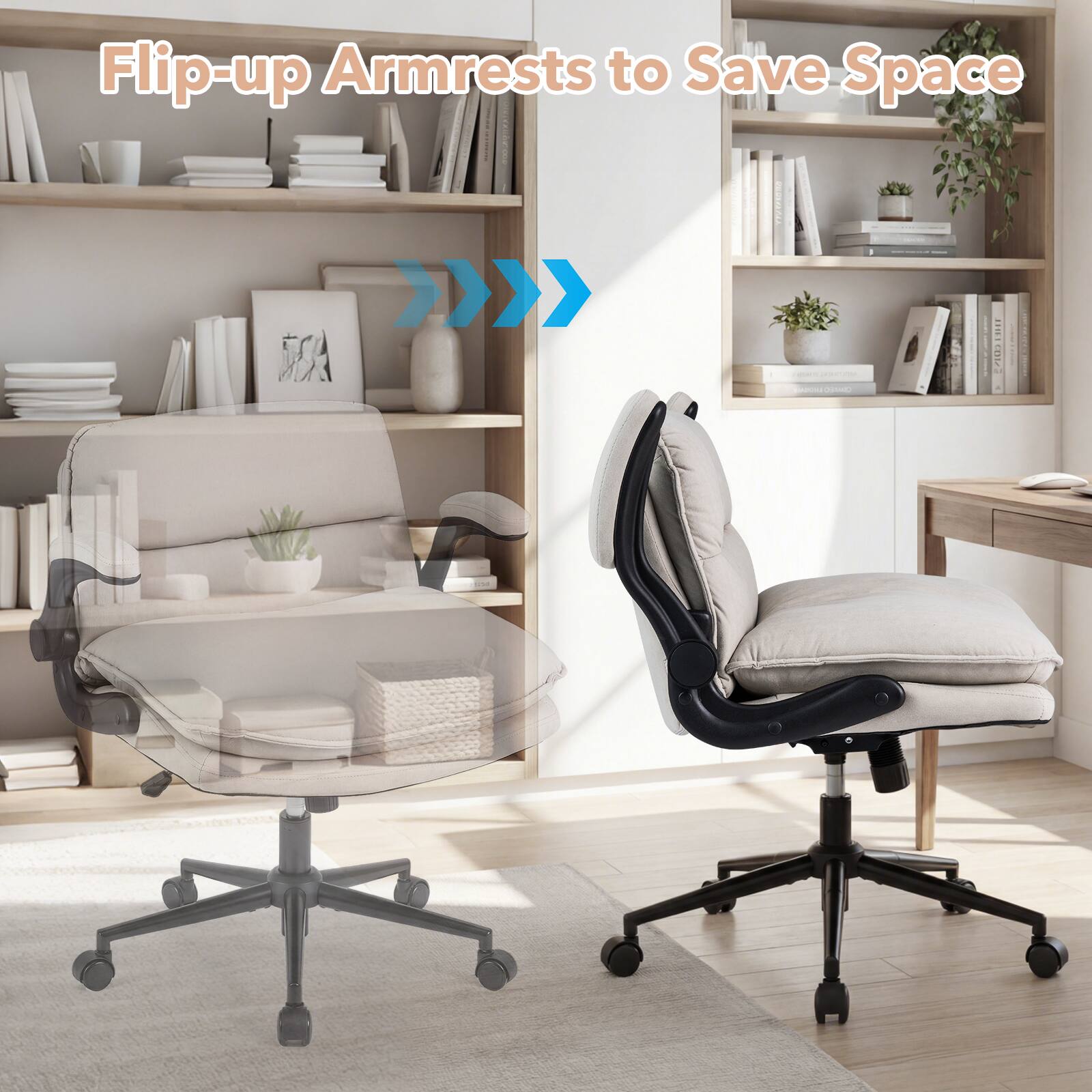 Flip-up Armrests to Save Space