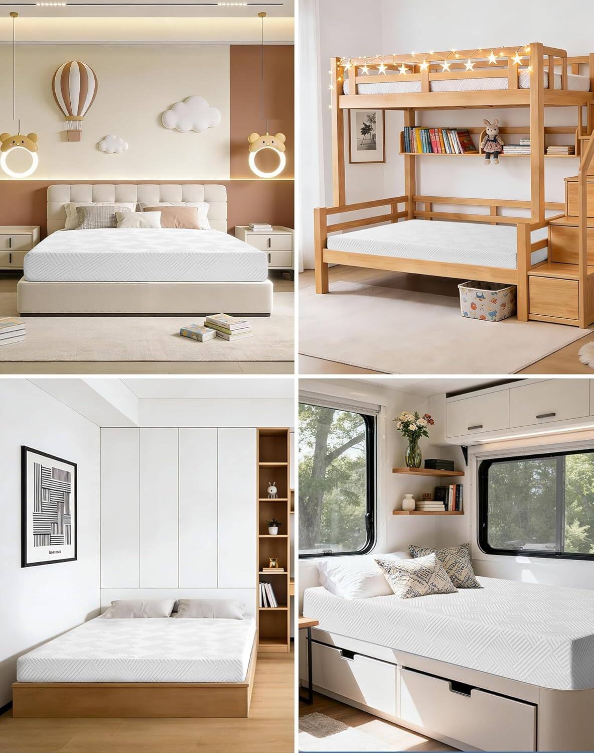 Alt View 3. Dyonery - Dyonery 12 Inch Queen Mattress, Memory Foam Mattress with Cooling Gel, Relieve Pressure Medium Firm for Sleep - White.