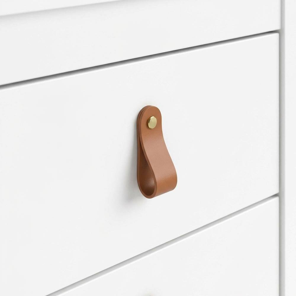 Back. FurniFact - Nightstand with Two Spacious Drawers for Bedroom Storage - White.