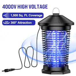 Bug Zapper Indoor & Outdoor – 4000V Mosquito Killer Lantern, Waterproof, Easy to Clean & Use for Patio, Home, Camping