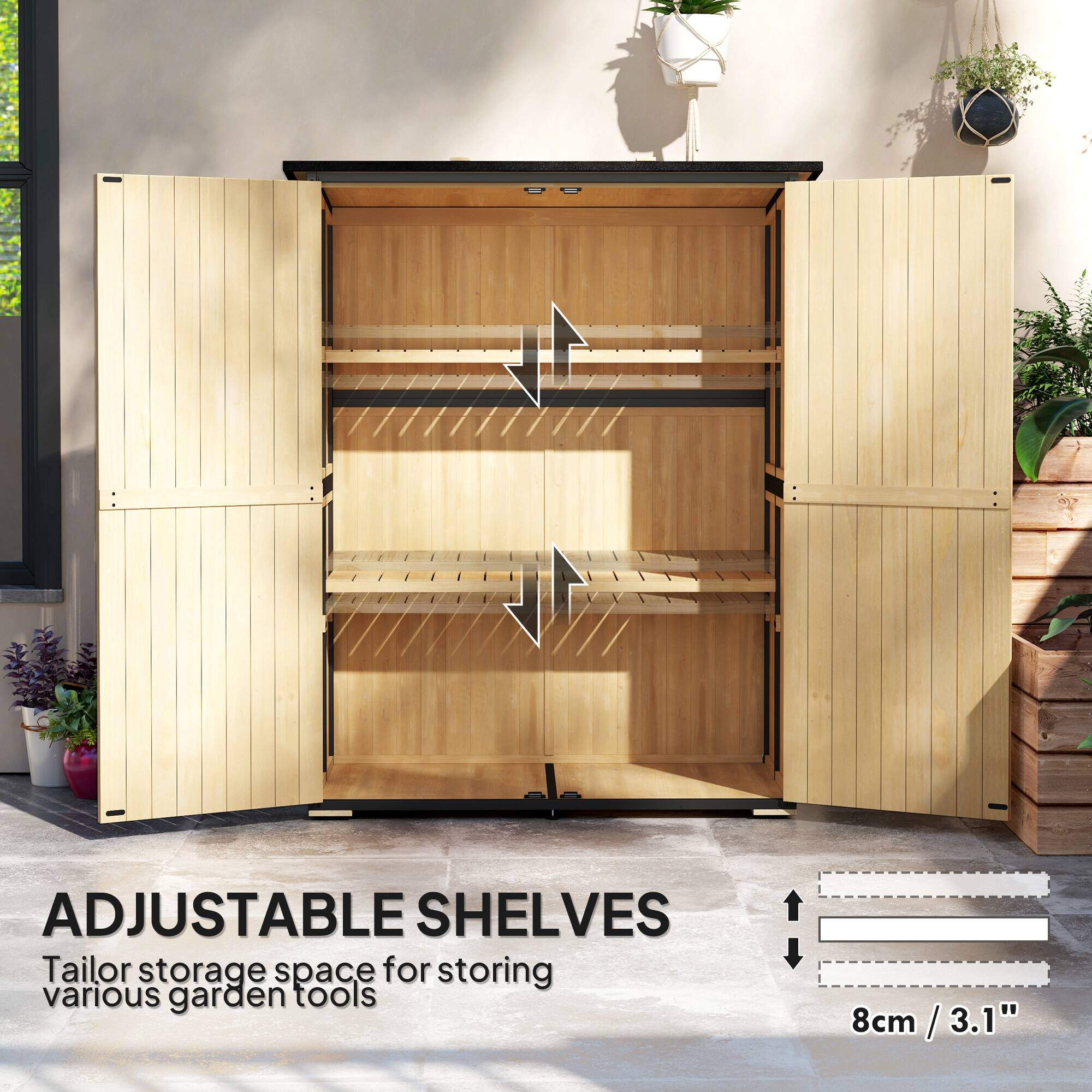 ADJUSTABLE SHELVES
Tailor storage space for storing various garden tools
8cm / 3.1"
8cm / 3.1"