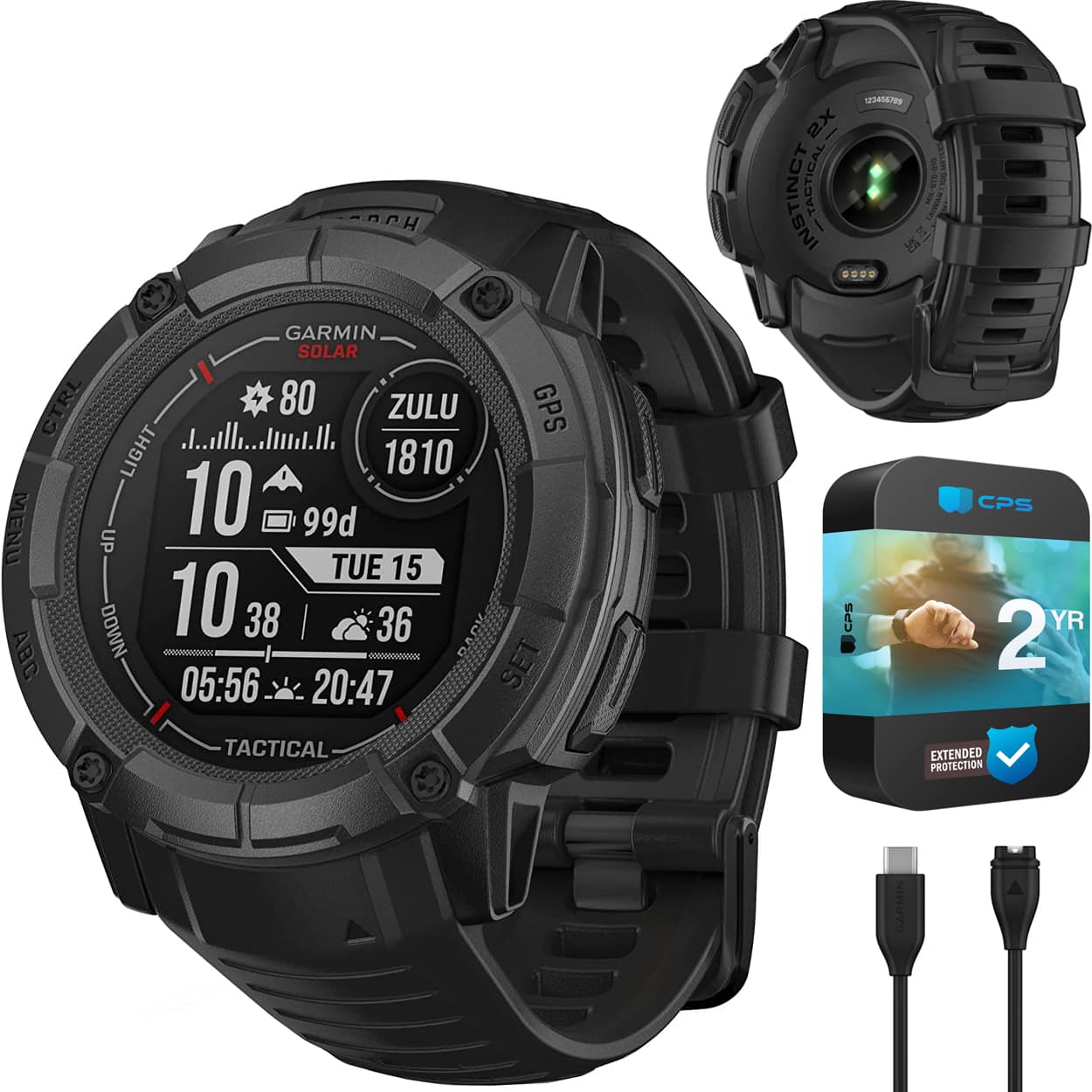 Garmin - Instinct 2X Solar GPS Smartwatch Tactical Edition Black + 2 Year Warranty - Black - (2023)