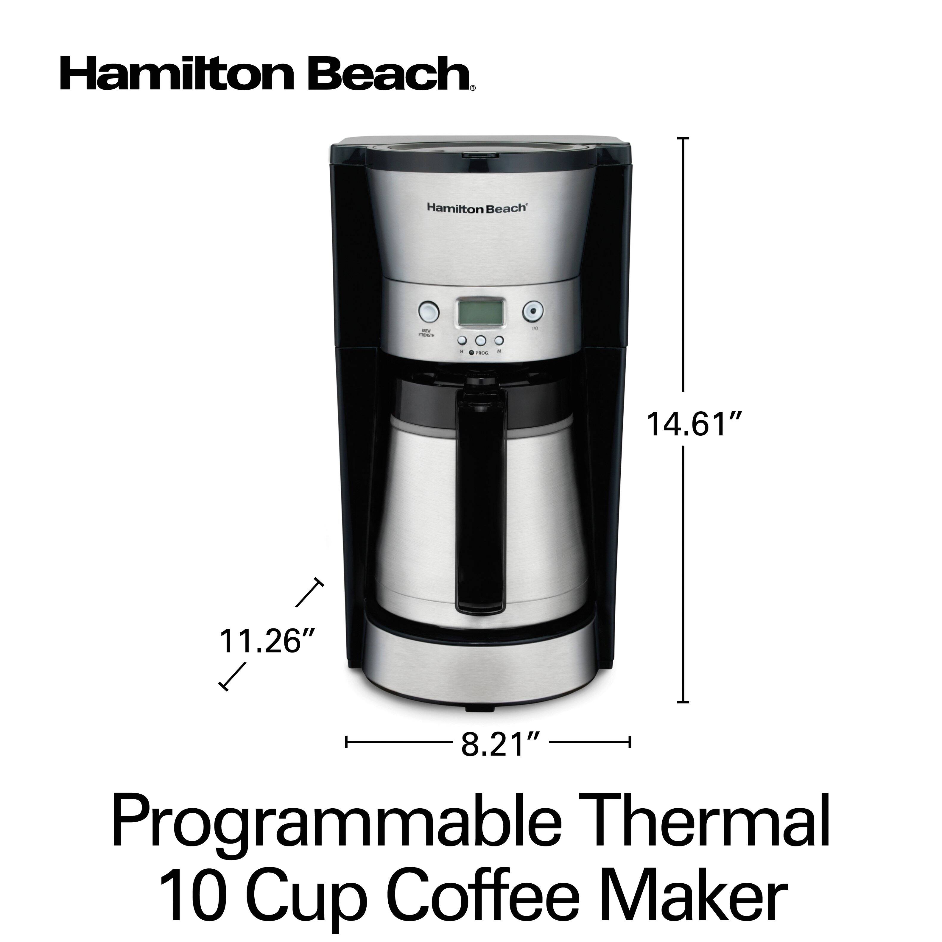 Hamilton Beach  
- from  
C  
PICK  
14.61"  
11.26"  
8.21" Programmable Thermal 10 Cup Coffee Maker