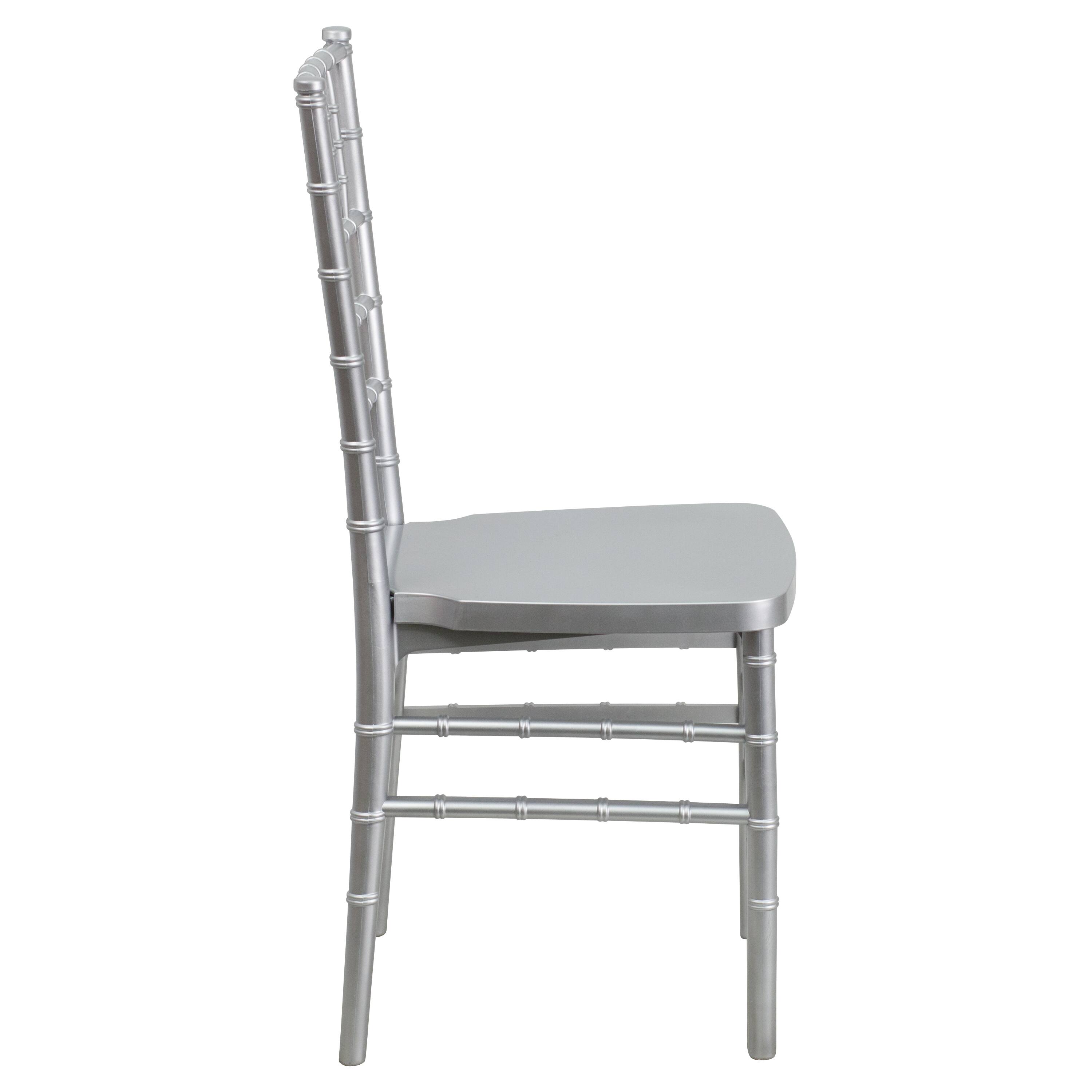 Alt View 5. Emma + Oliver - 2 Pack PREMIUM Resin Stacking Chiavari Chair - Silver.