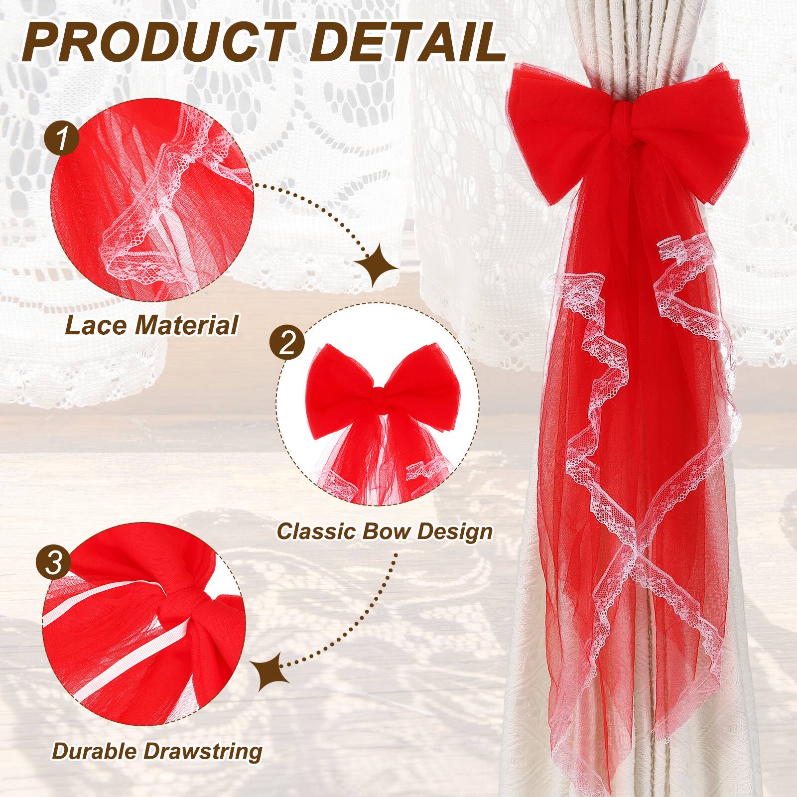 PRODUCT DETAIL

1. Lace Material
2. Classic Bow Design
3. Durable Drawstring