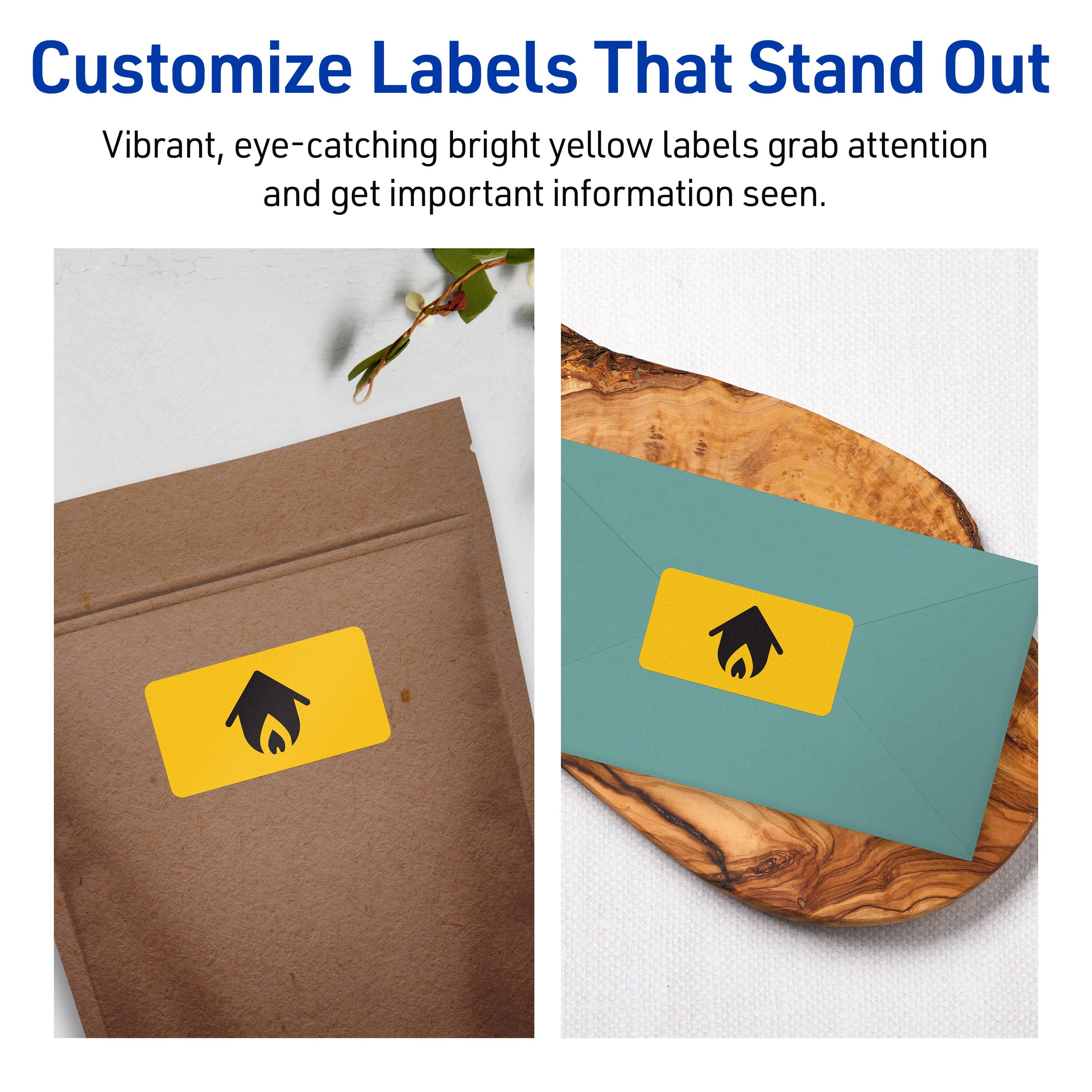 Customize Labels That Stand Out

Vibrant, eye-catching bright yellow labels grab attention and get important information seen.