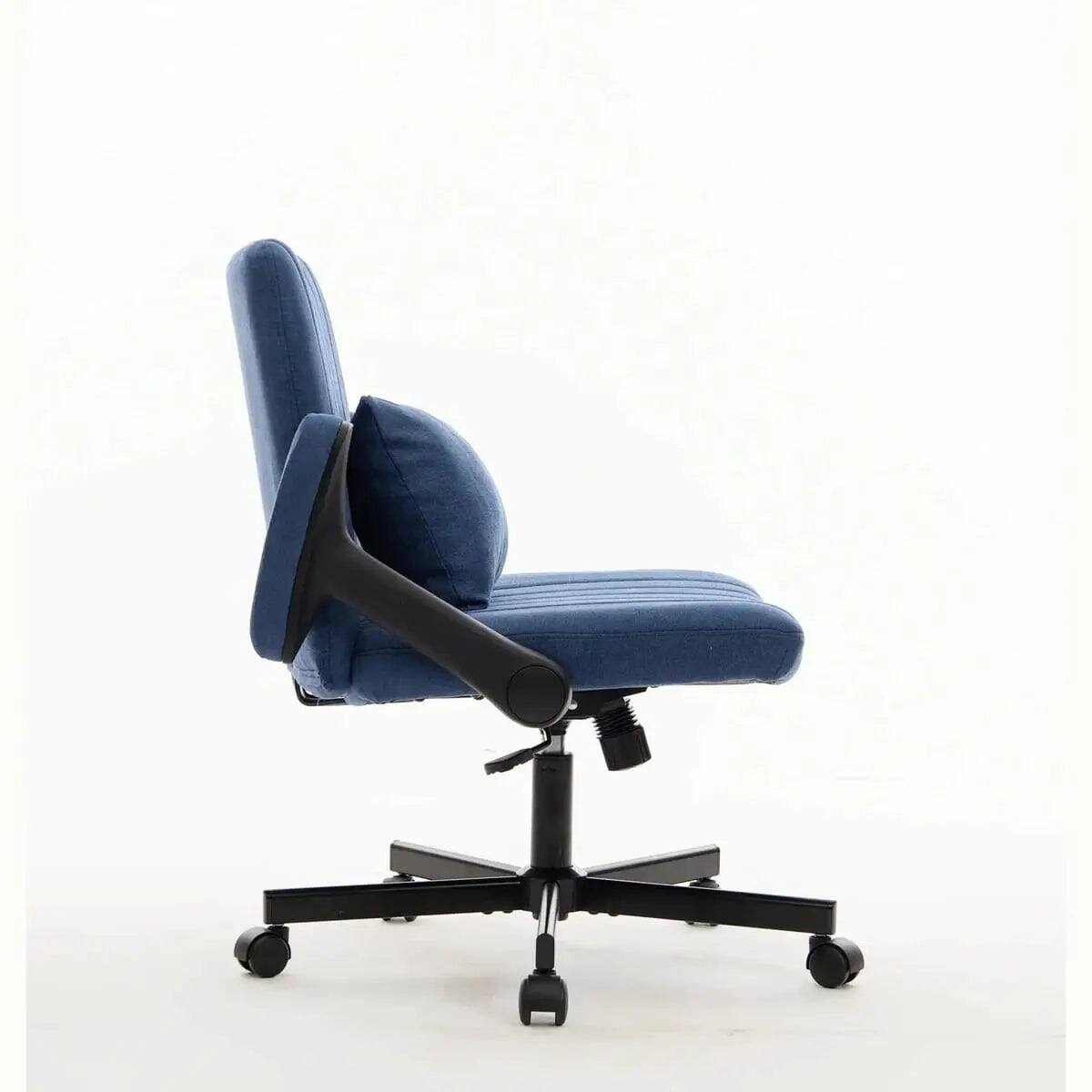 Alt View 9. blue - Velvet Memory Foam Office Chair with Armrests - Blue.