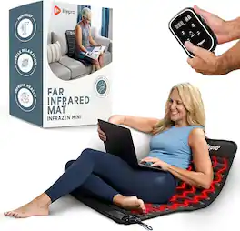 LifePro - Portable Far Infrared Heating Mat – Therapy Pad for Back Pain, Mood Boost, Energy & Recovery Support - Black