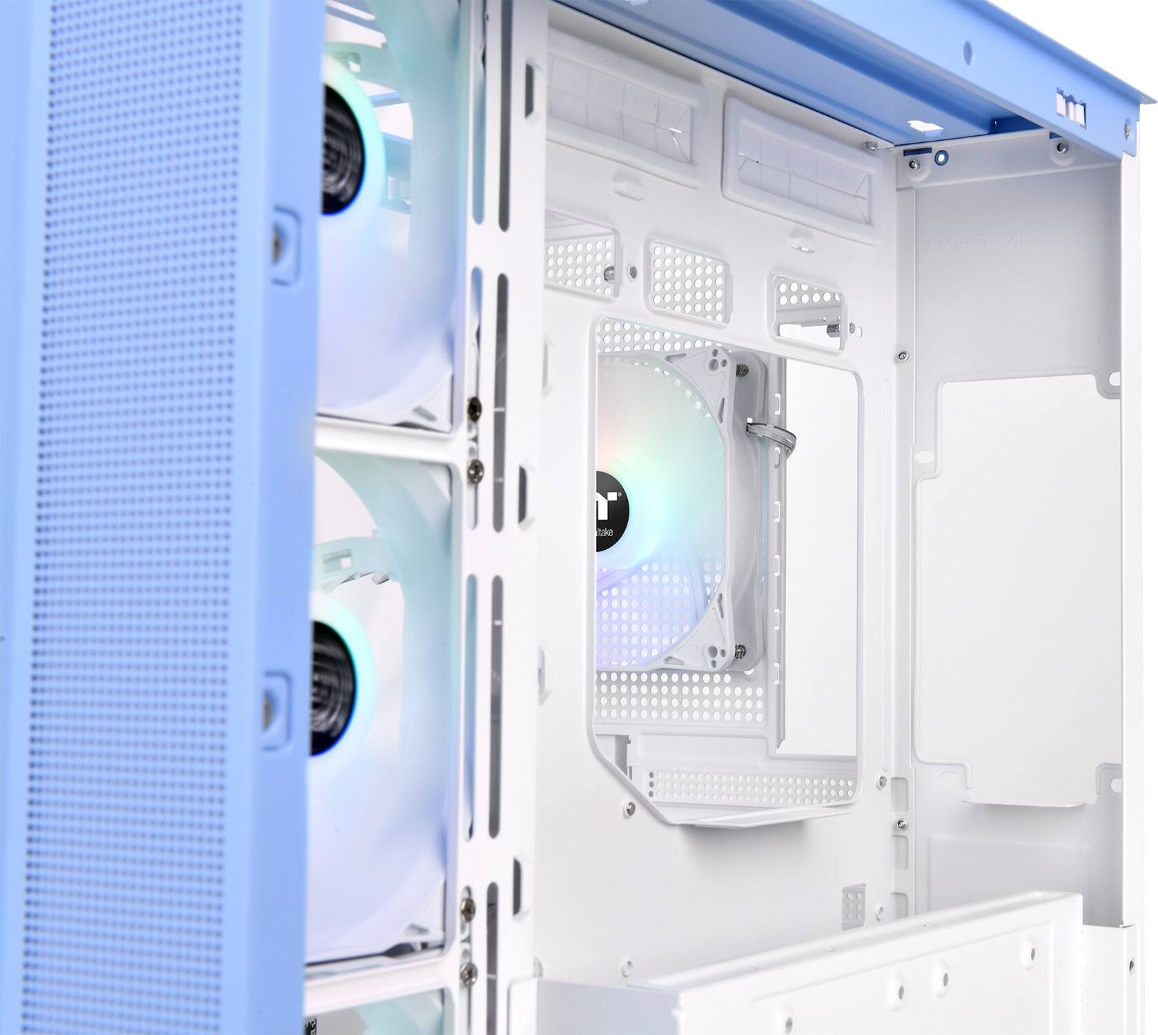 Alt View 23. Thermaltake - View 380 TG ARGB Mid Tower ATX PC Case - Hydrangea Blue.