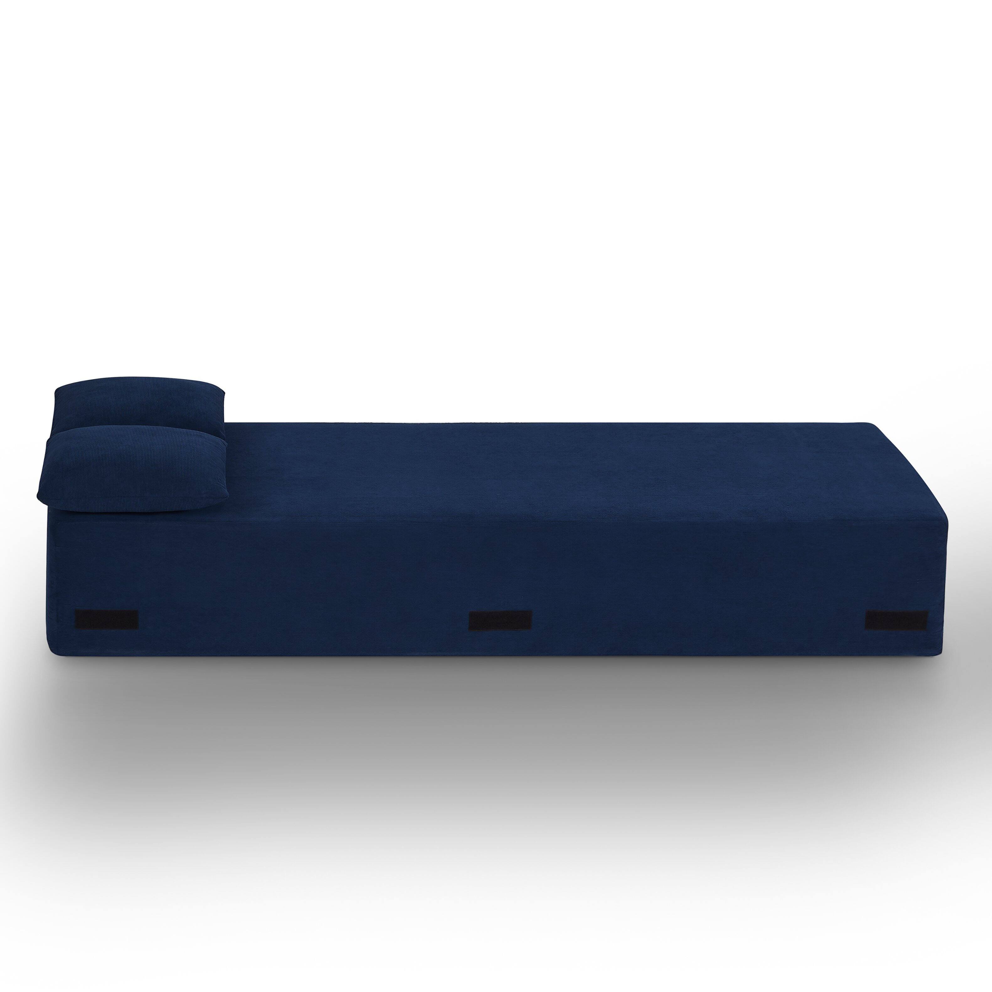 Left. Loheer - Loheer 3 Seater Sofa Boneless Couch No Assembly Modern Apartment Furniture 83 Inch - Blue.