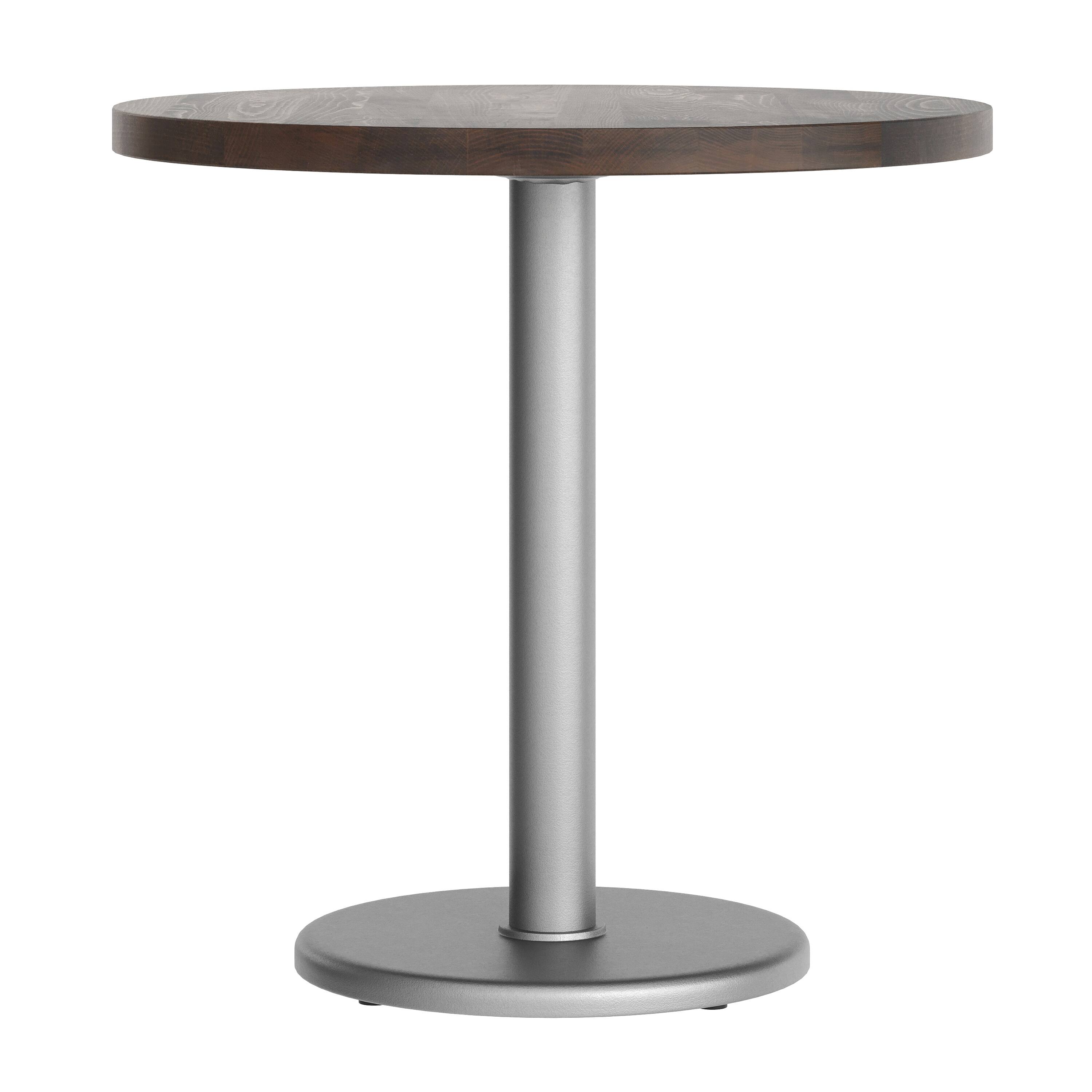 Left. Flash Furniture - Bennett 30" Round Solid Wood Commercial Indoor Tabletop in Dark Brown with 18" Round Dining Height Rust-Resistant Silver - Brown.