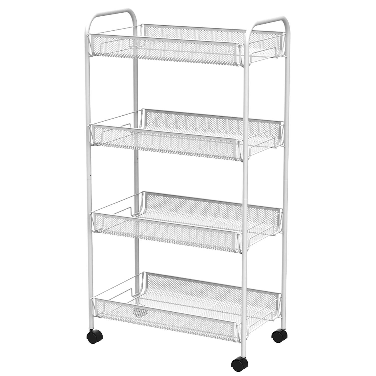 Front. Better Houseware - Better Houseware 2002 4-shelf Wheeled Metal Trolley, White - white.