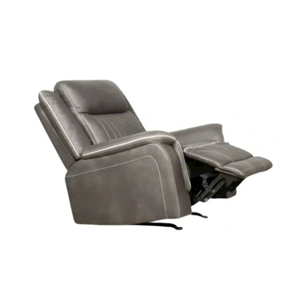 Angle. New Classic Furniture - Enzo Glider Recliner- Gray - Grey.