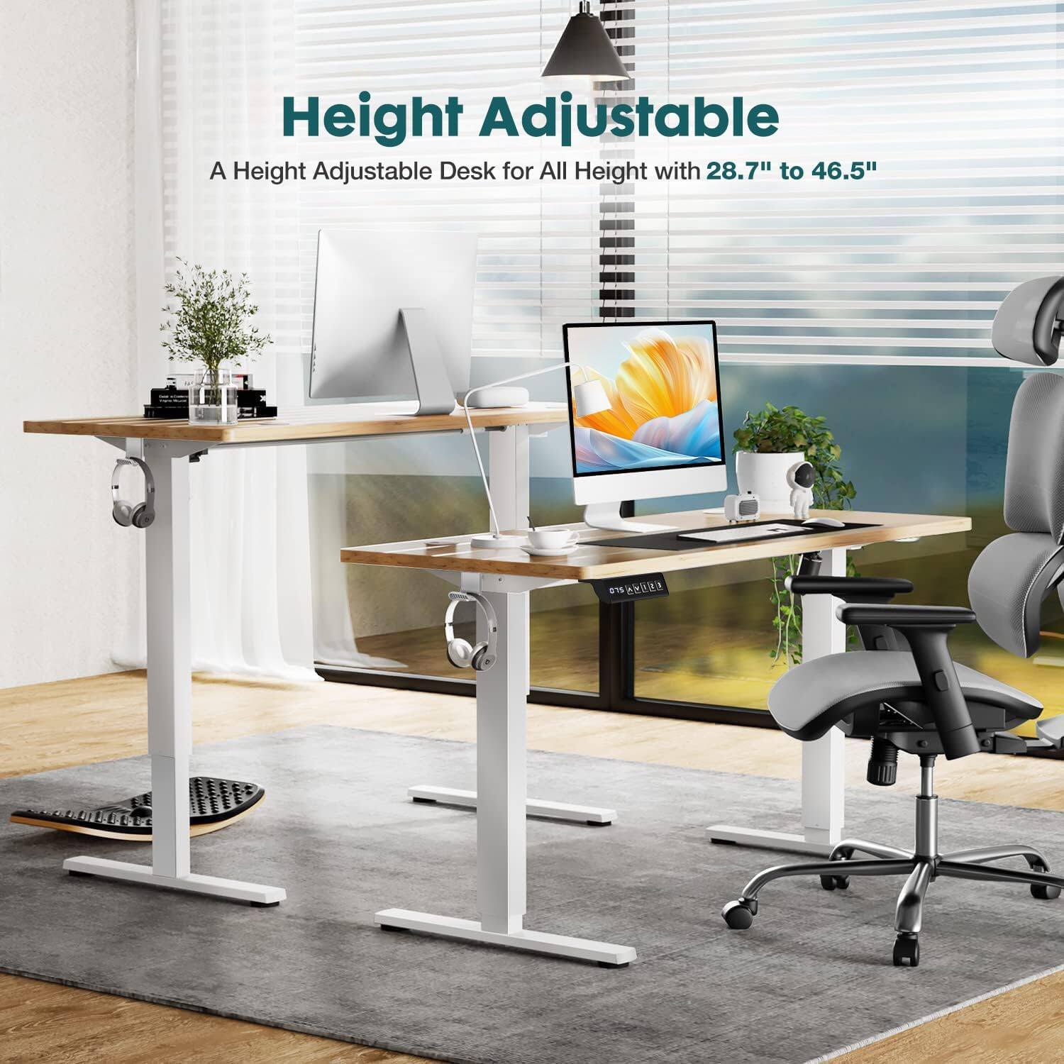 Height Adjustable  
A Height Adjustable Desk for All Height with 28.7" to 46.5"