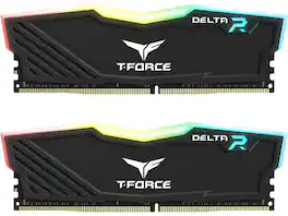 Team Group - Team T-Force Delta RGB 16GB (2 x 8GB) 288-Pin PC RAM DDR4 3200 (PC4 25600) Desktop Memory Model TF3D416G3200HC16FDC01 - Black