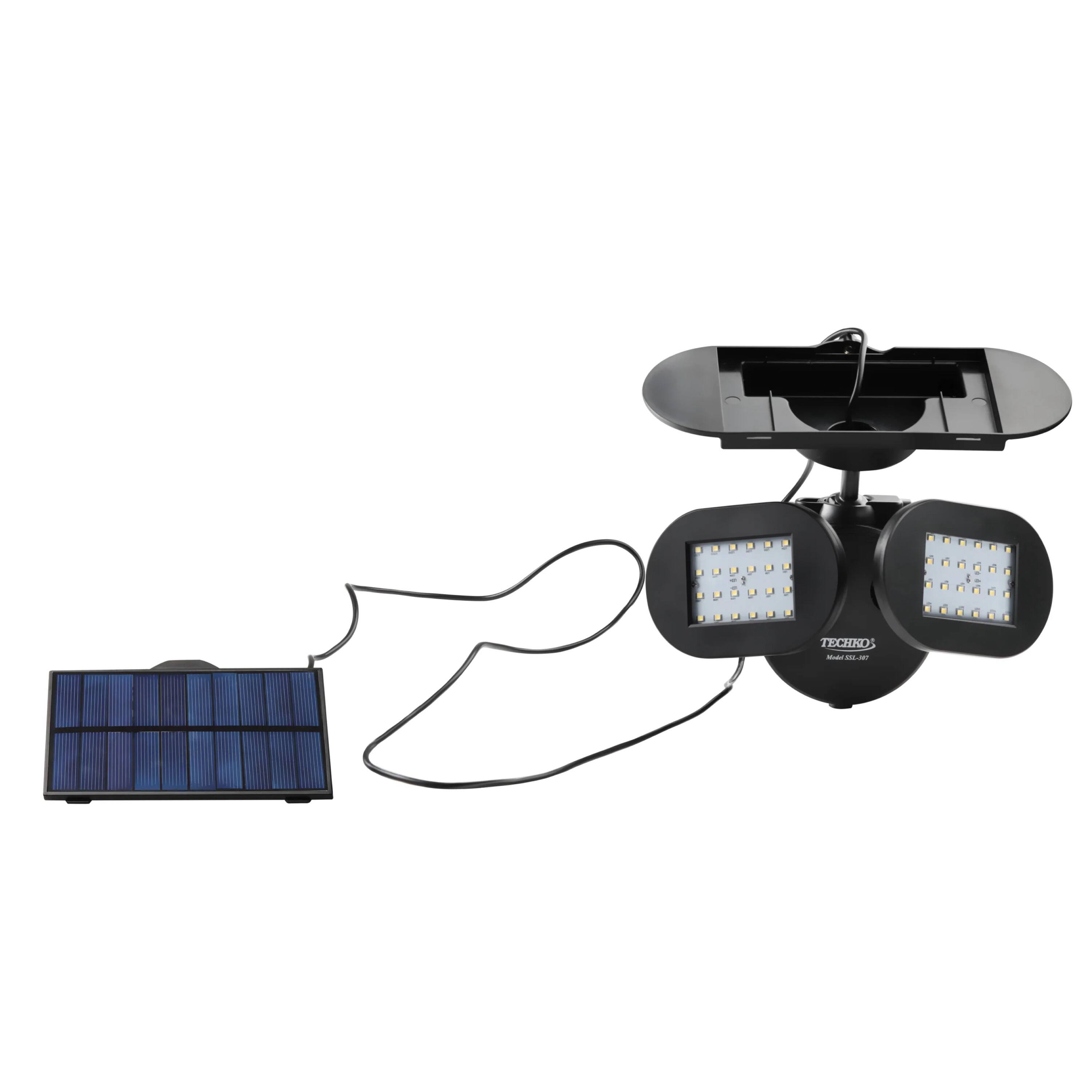 Techko Maid - Solar Security Light (Twin Spotlight) - Black