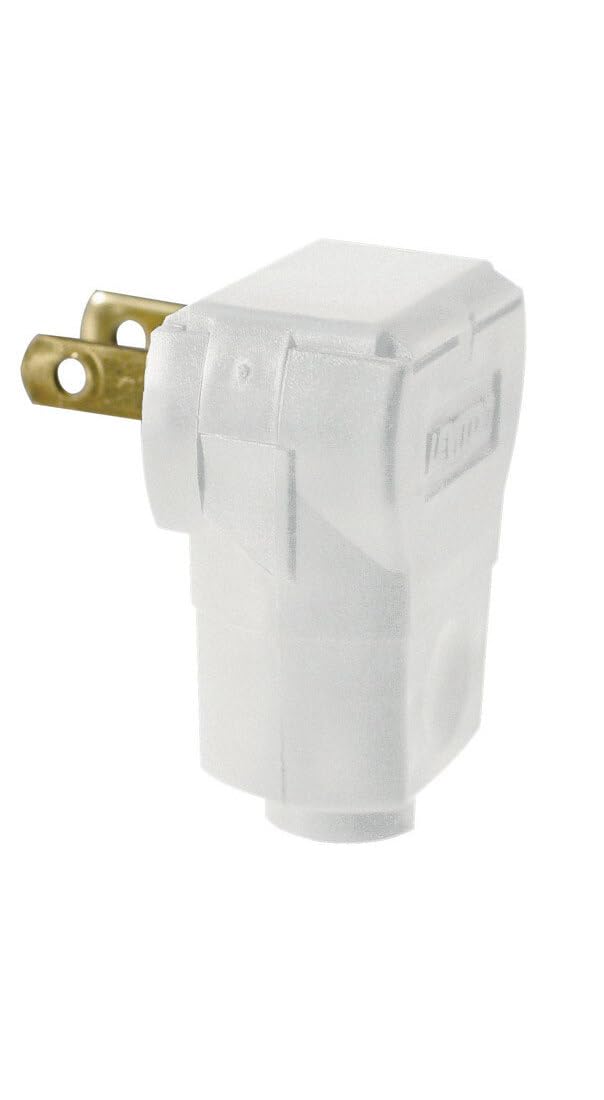 Front. Leviton - Leviton Commercial and Residential Plastic Straight Blade Plug 1-15P 20-16 AWG 2 Pole 2 Wire - White.