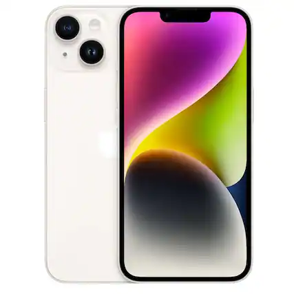 Front. Apple - iPhone 14 Plus (A2632) 512GB 6.7-inch (2022) Starlight - Unlocked - Purple.