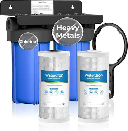 Waterdrop - 1 - : a - Chlorine Heavy Metals Waterdrop Model: WD-WF10H Waterdrop Model: WD-WF10PI Whole House Water Filter - urovete - and nuth s Whole House Water Filter . ano cu angttou - becuces Beduces Sediment Large Particles Sedi-mare Large Particles cre -