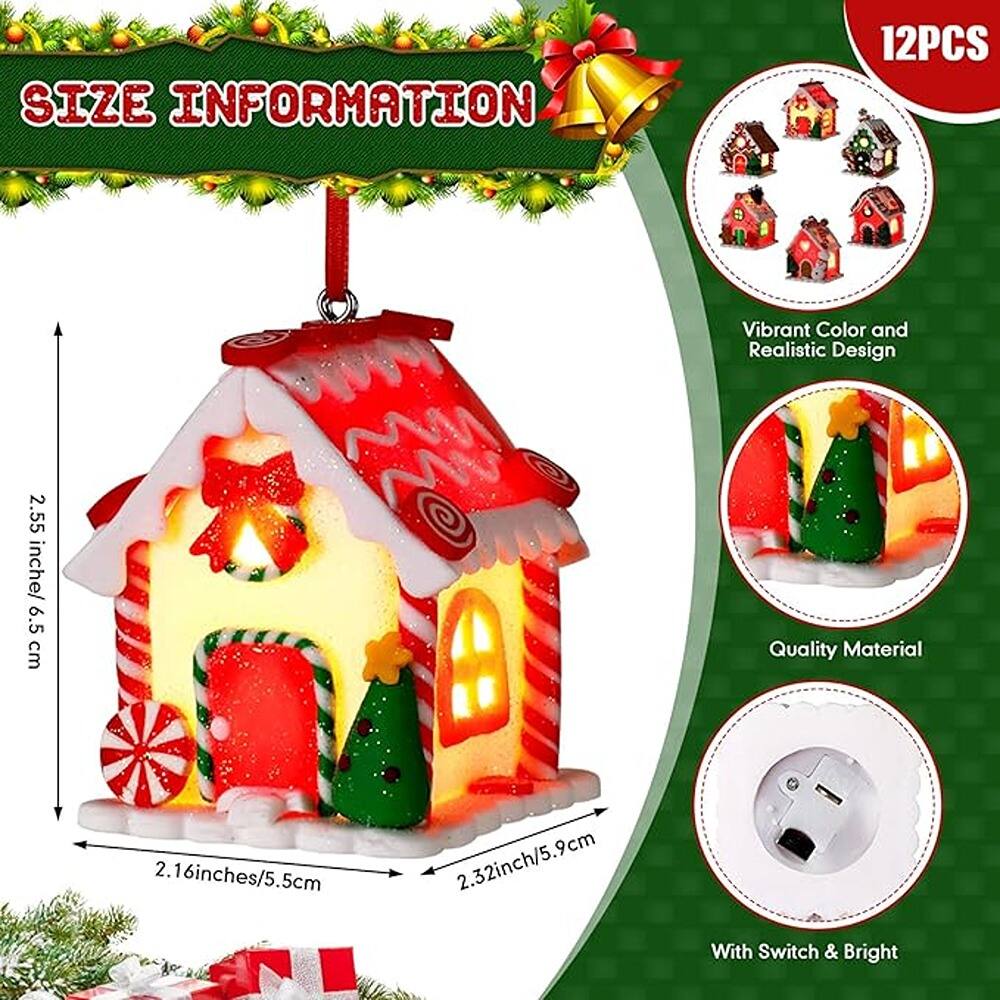 Sure, here is the corrected and grouped text from the image:

---

**SIZE INFORMATION**

- 2.55 inches / 6.5 cm
- 2.16 inches / 5.5 cm
- 2.32 inches / 5.9 cm

**12PCS**

- Vibrant Color and Realistic Design
- Quality Material
- With Switch & Bright

---