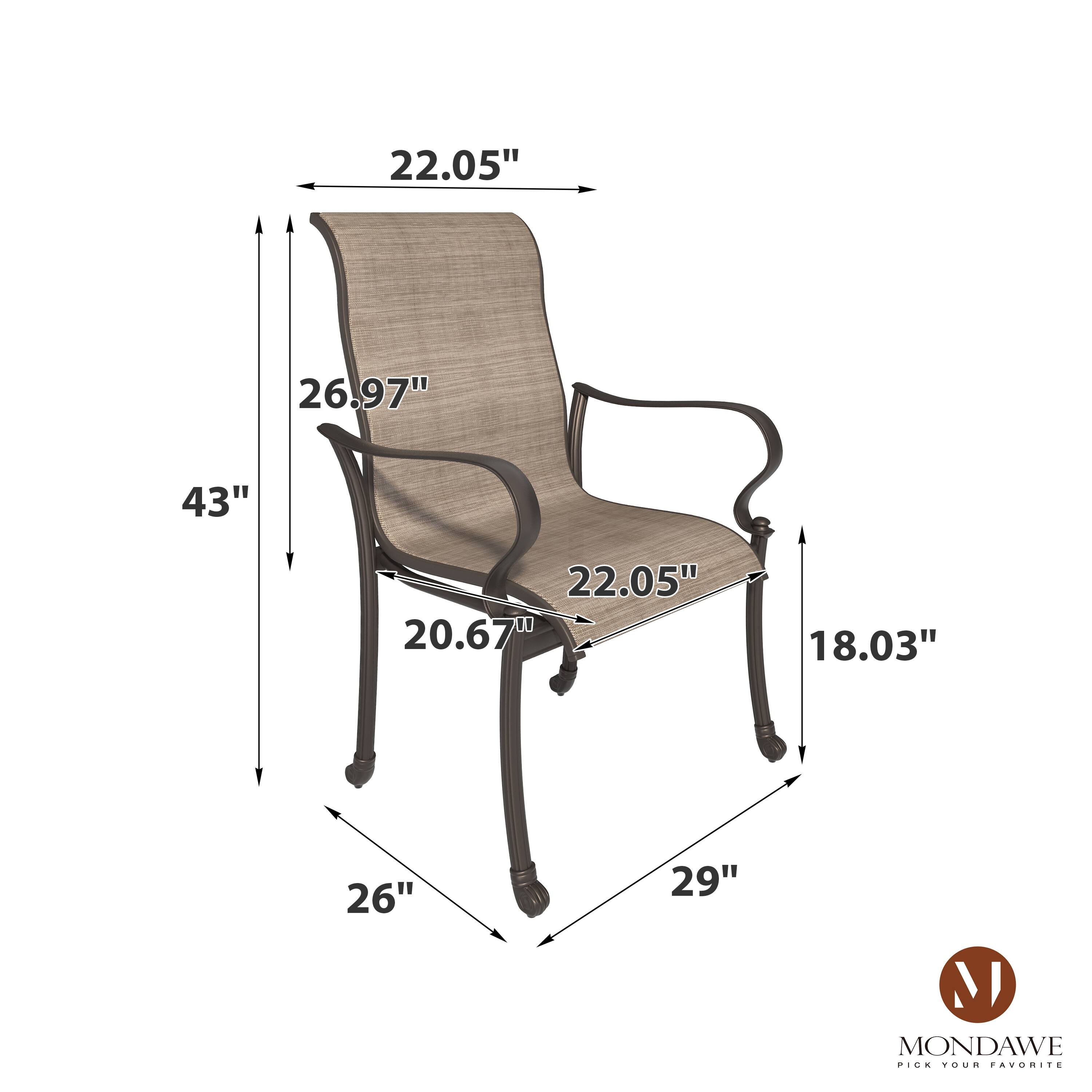 22.05"  
26.97"  
43"  
22.05"  
20.67"  
18.03"  
26"  
29"  

MONDAWE  
PICK YOUR FAVORITE