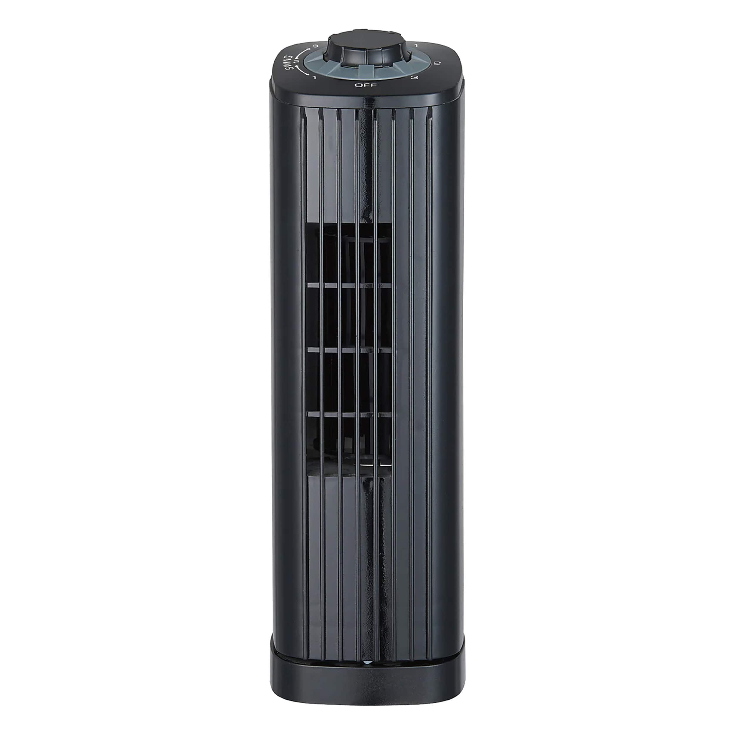 Optimus - F-7348BK 14 Inch Portable Ultra-Slim Desktop Tower Fan - Black