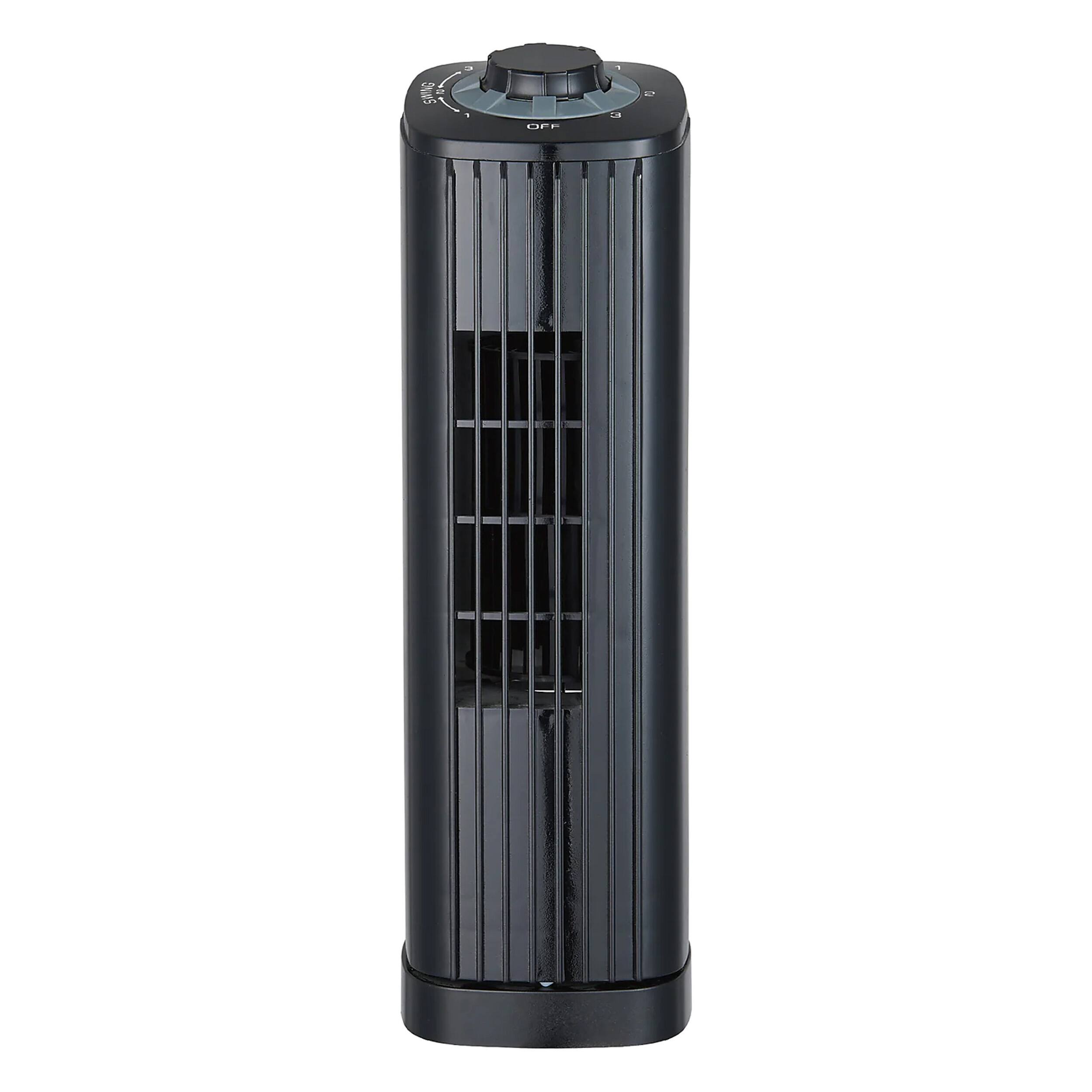 Front. Optimus - Optimus F-7348BK 14 Inch Portable Ultra-Slim Desktop Tower Fan in Black - Black.