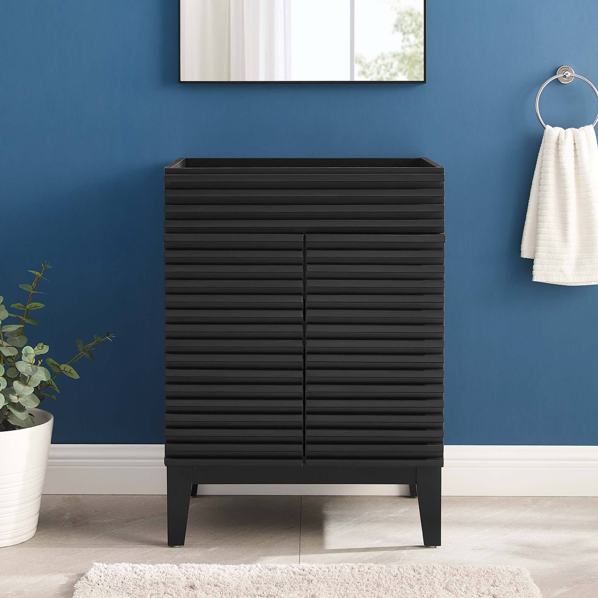 Photos - Bathroom Sink Modway  Render 18" and 24" Bathroom Cabinets Basin Not Included - Black EEI-4598-BLK 