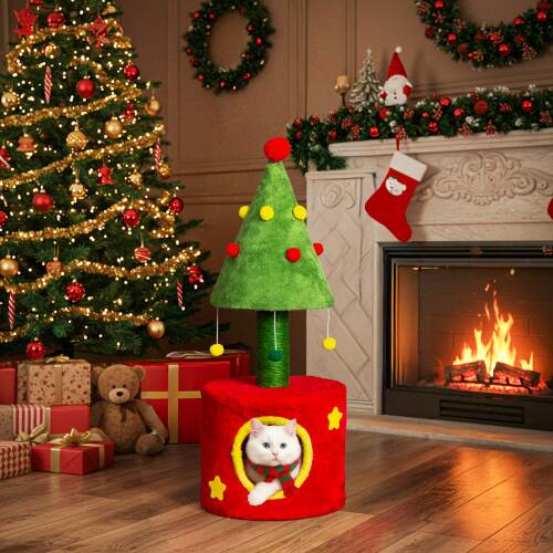 Alt View 8. Winado - Christmas Cat Scratching Post Scratcher Playing Tower House for Indoor Holiday Decoration.