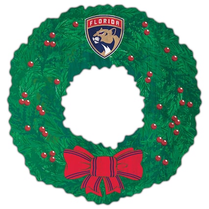 Front. Fan Creations - Florida Panthers 16'' Team Wreath Sign - Green.