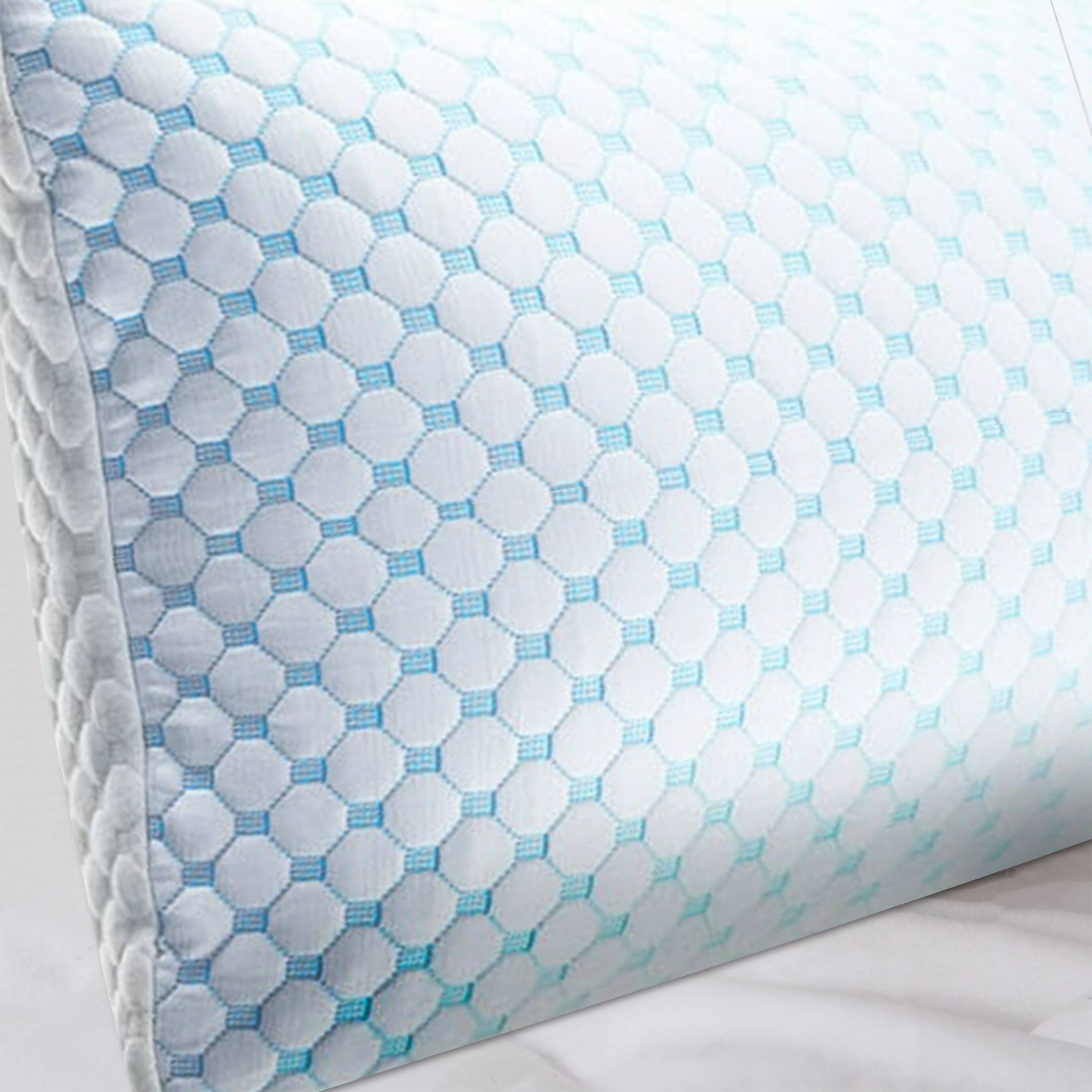 Back. Bibb Home - Bibb Home Cooling Memory Foam Pillow with Removable Cover - Standard.