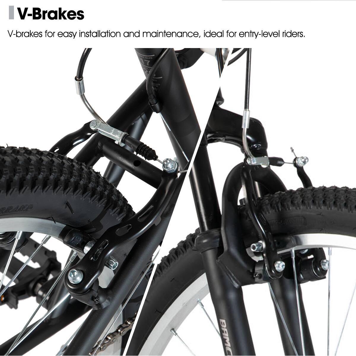 V-Brakes

V-brakes for easy installation and maintenance, ideal for entry-level riders.